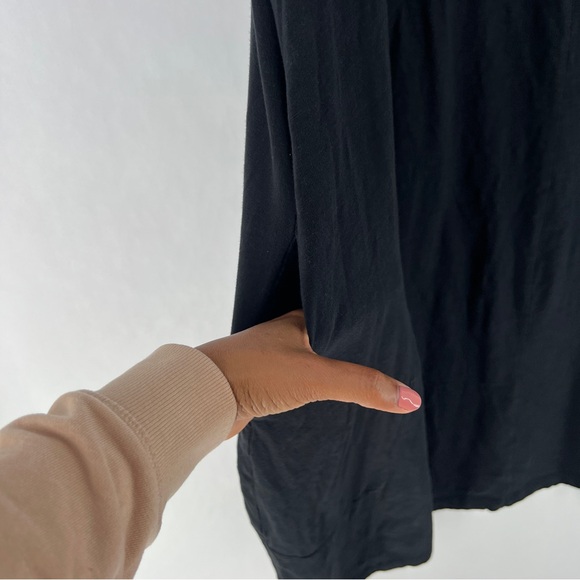 Zim & Zoe Black 100% Cotton V Neck Lounge Dress Pockets Keyhole‎ Lagenlook - Picture 8 of 15